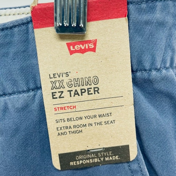Levi’s XX Chino Pants Size L Ez Man’s Taper Stretch Blue New - Picture 7 of 14